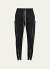 Rick Owens Bauhaus-inspired Cargo Pants With Elastic Waistband In Black
