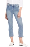 Nydj High Waist Fray Ankle Crop Slim Bootcut Jeans In Riverfront