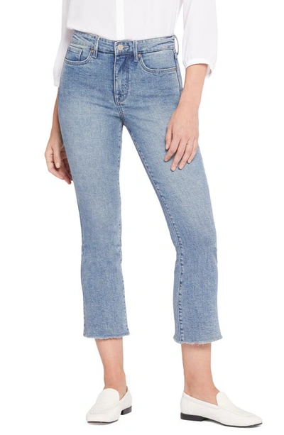 Nydj High Waist Fray Ankle Crop Slim Bootcut Jeans In Riverfront