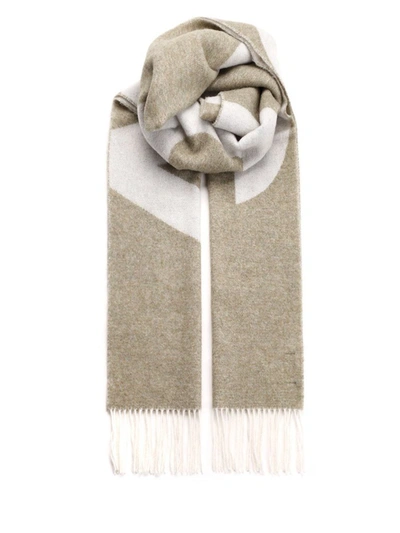 Apc A.p.c. Logo Detailed Fringed Scarf In Bae