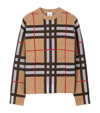 BURBERRY COTTON-BLEND CHECK SWEATER