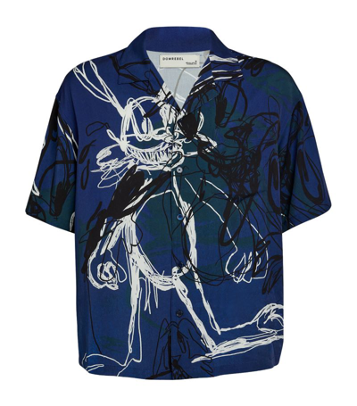 Domrebel Abstract-print Short-sleeve Shirt In Blue