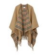BURBERRY WOOL CHECK REVERSIBLE CAPE