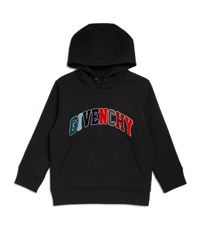 Givenchy Kids' Logo Patch Fleece Hoodie In Black