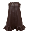 JW ANDERSON JW ANDERSON LEATHER RUFFLED MINI DRESS