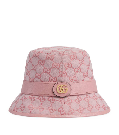 Gucci Gg 帆布渔夫帽 In Pink