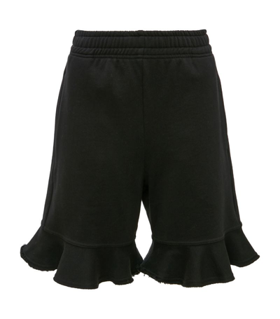 Jw Anderson Ruffled Organic-cotton Shorts In Black