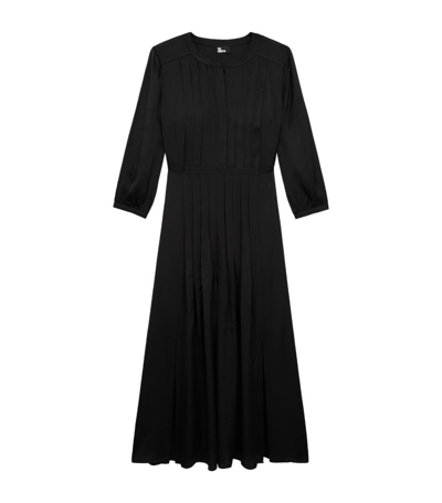The Kooples Daisy Pleated Midi Dress In Black