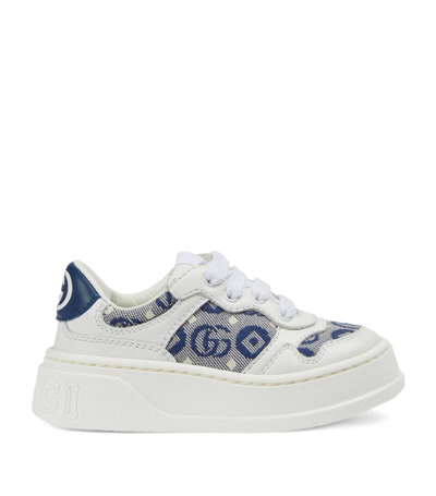 Gucci Kids Leather Platform Sneakers In White