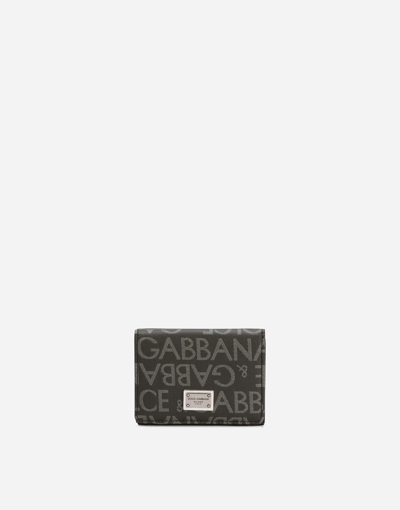 Dolce & Gabbana Coated Jacquard French Flap Wallet In Multicolor