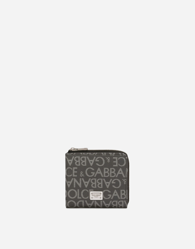 Dolce & Gabbana Coated Jacquard Card Holder In Multicolor