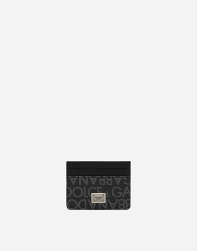 Dolce & Gabbana Coated Jacquard Card Holder In Multicolor