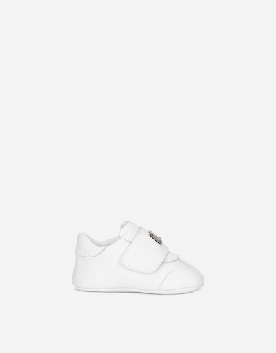 Dolce & Gabbana Babies' Nappa Leather Trainers In White
