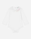DOLCE & GABBANA LONG-SLEEVED BABYGROW WITH EMBROIDERED COLLAR