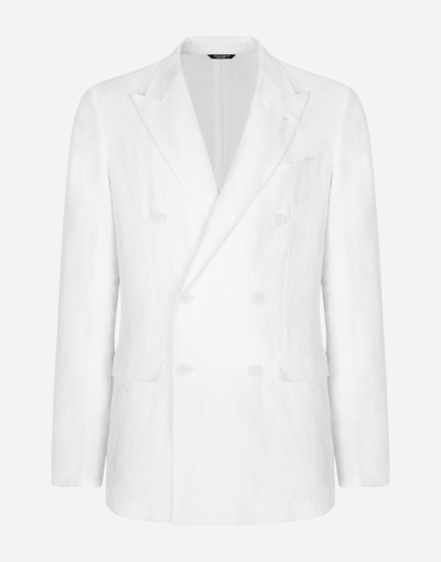 Dolce & Gabbana Double-breasted Suit Jacket In White