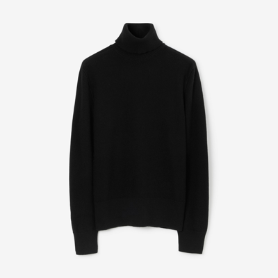 Burberry Ekd Wool Cashmere Roll Neck Sweater In Black