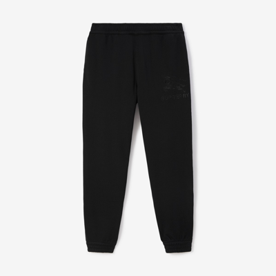 Burberry Ekd Cotton Jogging Pants In Black