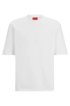 Hugo Boss Relaxed-fit T-shirt In Cotton With Stacked Logo In White