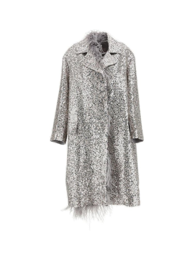 Valentino Sequin Long In Silver