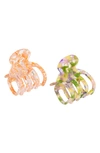 L Erickson Go-go Assorted 2-pack Jaw Clips In Pinky/ Damsel