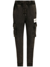 Dolce & Gabbana Logo-patch Tapered Cargo Trousers In Black