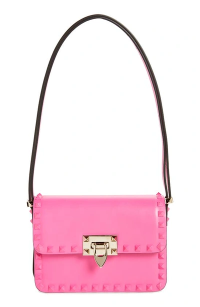 Valentino Garavani Rockstud Small Leather Shoulder Bag In Pink Pp