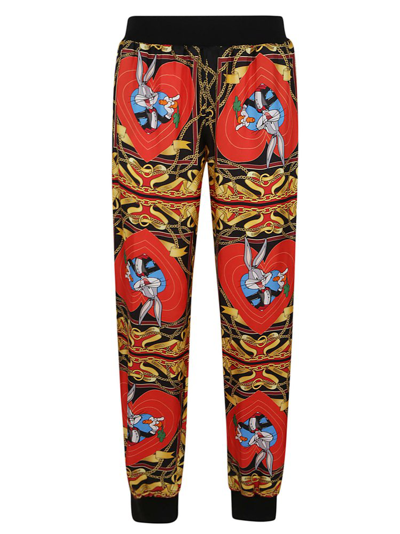Moschino Bugs Bunny Print Trousers In Black