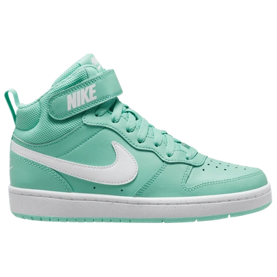 Nike Court Borough Mid 2 Big Kids' Shoes In Emerald Rise/white