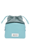 Maison Margiela Borsa A Secchiello 5ac Azzurra In Tessuto E Pelle Donna In Light Blue