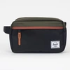 HERSCHEL SUPPLY CO CHAPTER TOILETRY WASH BAG IN BLACK, IVY GREEN & BROWN