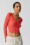 Out From Under Lias Notch Neck Top In Red