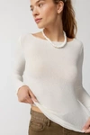 Out From Under Libby Ribbed Long Sleeve Top In Ivory