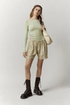 Out From Under Libby Ribbed Long Sleeve Top In Light Green