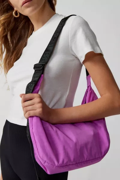 Baggu Medium Nylon Crescent Bag In Extra Pink