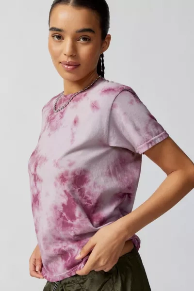 Urban Renewal Remade Tie-dye Baby Tee In Pink