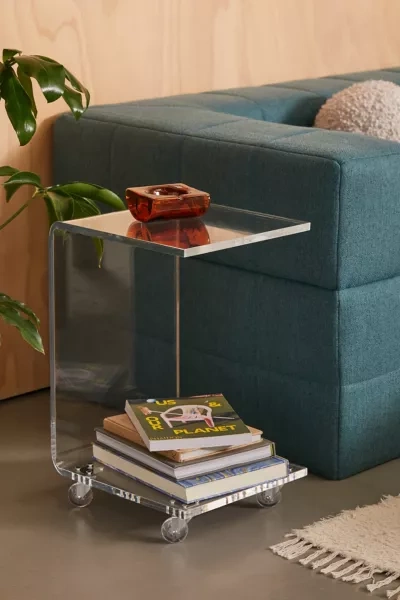 Urban Outfitters Zion Acrylic Rolling Side Table