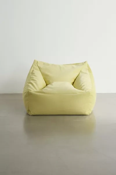 Urban Outfitters Cooper Velvet Bean Bag Chair In Chartreuse