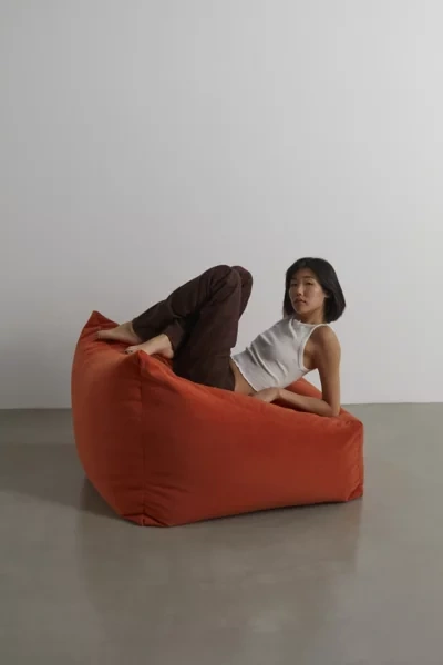 Urban Outfitters Cooper Velvet Bean Bag Chair In Burnt Orange