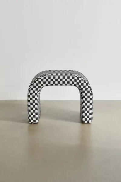 Urban Outfitters Sienna Checkered Stool In Black