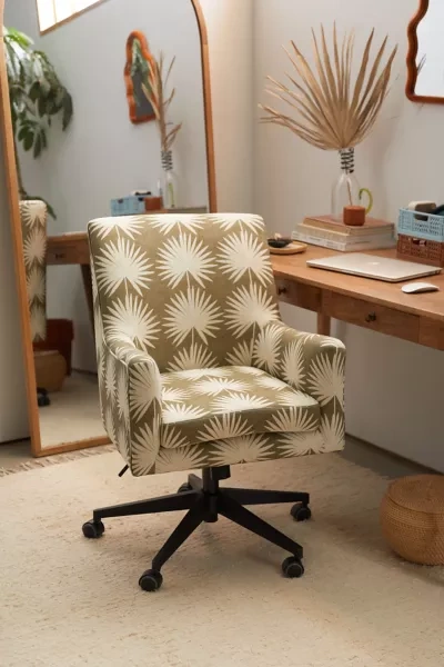 Urban Outfitters Palm Pattern Adjustable Desk Chair In Green