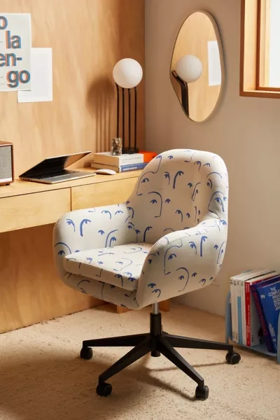 Urban Outfitters Fiona Faces Adjustable Desk Chair In Blue