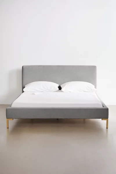 Urban Outfitters Rosalie Crosshatch Weave Platform Bed In Charcoal