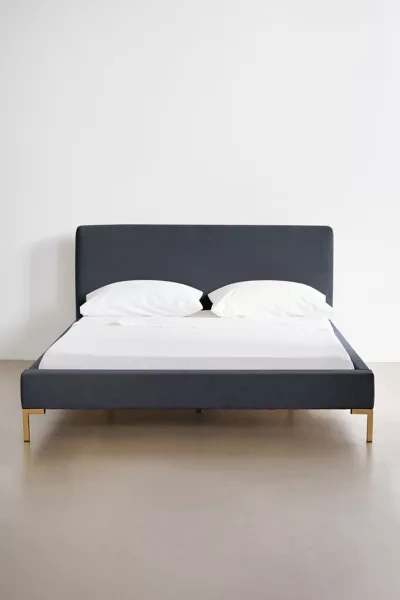 Urban Outfitters Rosalie Crosshatch Weave Platform Bed In Navy
