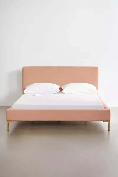 Urban Outfitters Rosalie Crosshatch Weave Platform Bed In Pink