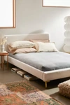 Urban Outfitters Rosalie Crosshatch Weave Platform Bed In Natural