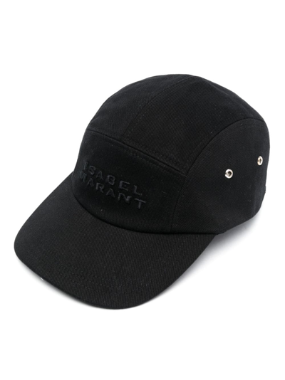 Isabel Marant Logo-embroidered Cotton Cap In Black