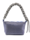Kara Crystal Mesh Phone Cord Shoulder Bag In 蓝色