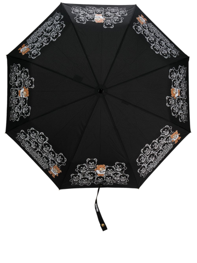 Moschino Teddy Bear Graphic-print Umbrella In Black