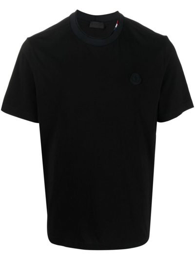 Moncler Logo-patch Cotton T-shirt In Black