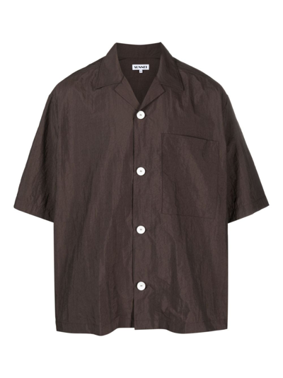 Sunnei Chest-pocket Short-sleeve Shirt In 褐色